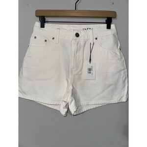 LNDN Landon Denim High Rise White Denim‎ Shorts NWT Size 26